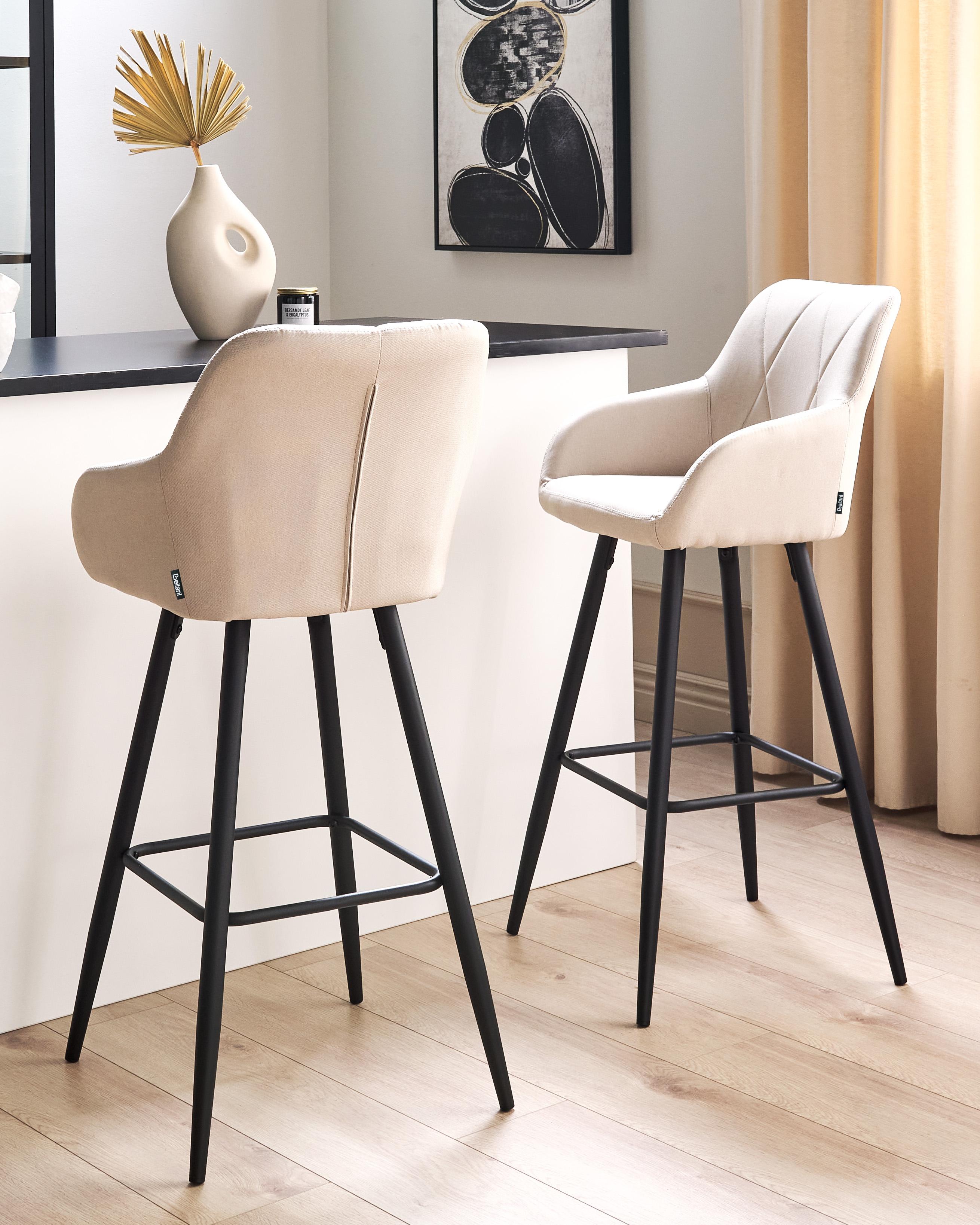 Set van 2 barstoelen DARIEN Lichtbeige