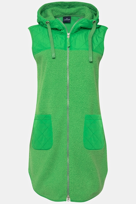 Weste, Teddyfleece und Stepp, Kapuze, 2-Wege-Zipper, OEKO-TEX
