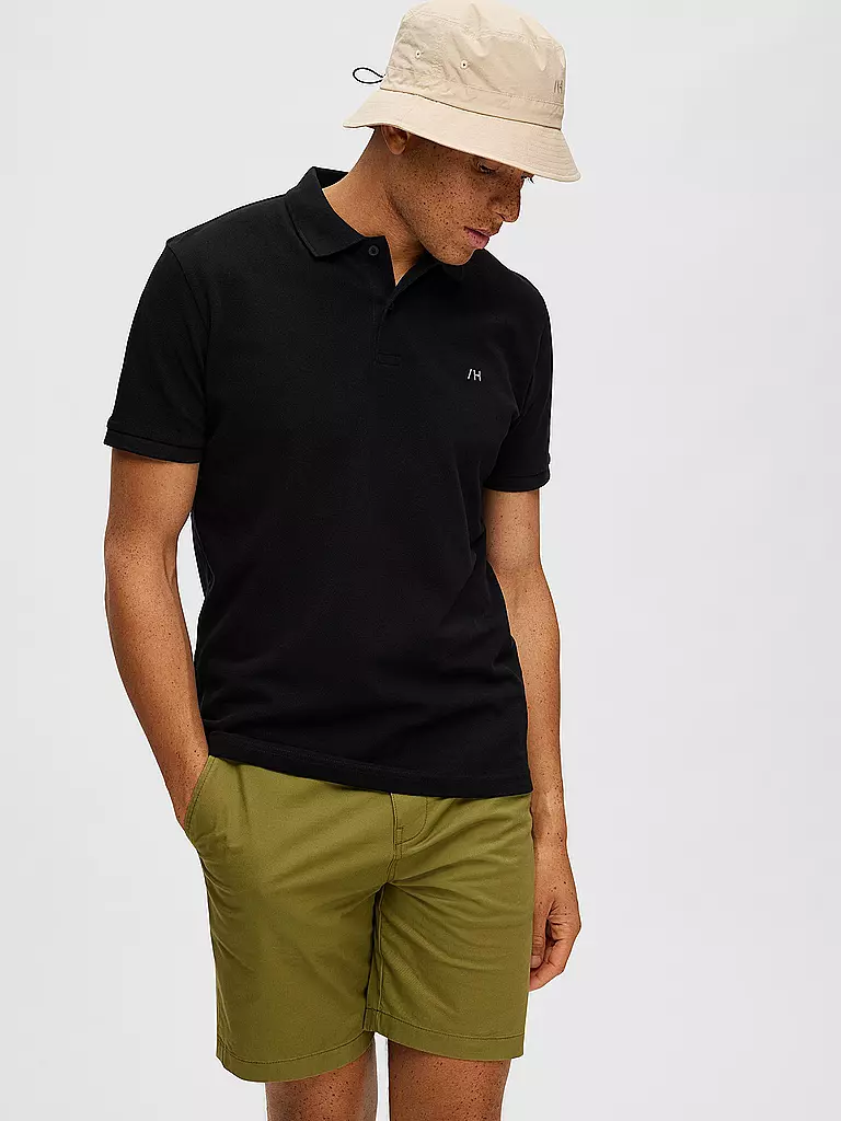 SELECTED Poloshirt SLHDANTE  schwarz