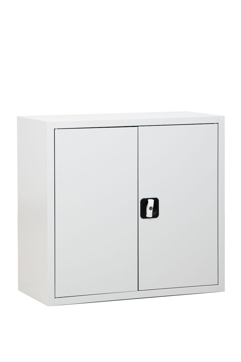 PROREGAL Badger draaideurkast met 1 legplank, Eurolock greep, plint, HxBxD 75 x 80 x 38 cm, grijs gelakt