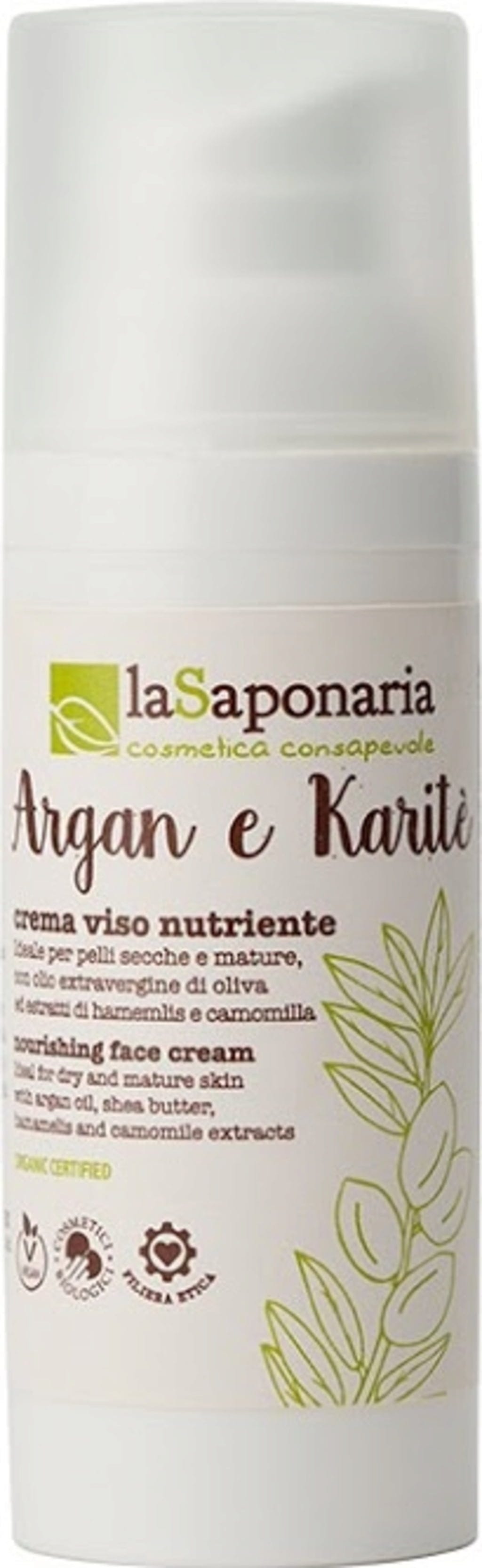 La Saponaria  Nährende Gesichtscreme mit Argan & Sheabutter, 50 ml
