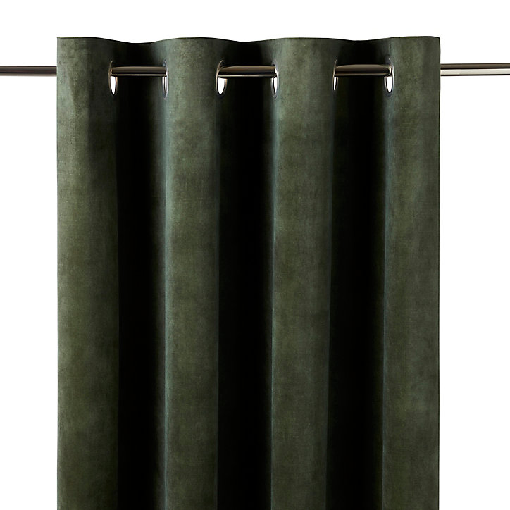 Rideau uni Zircon l.140 x H.260 cm GoodHome kaki