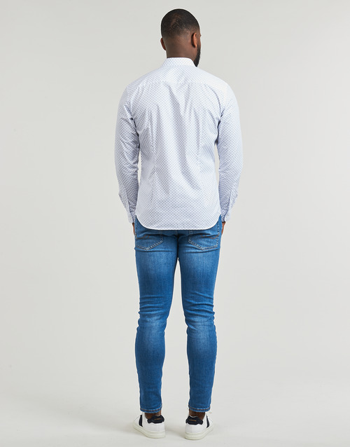 Jack & Jones - JJJOE PRINT SHIRT LS SS24 - Blanc
