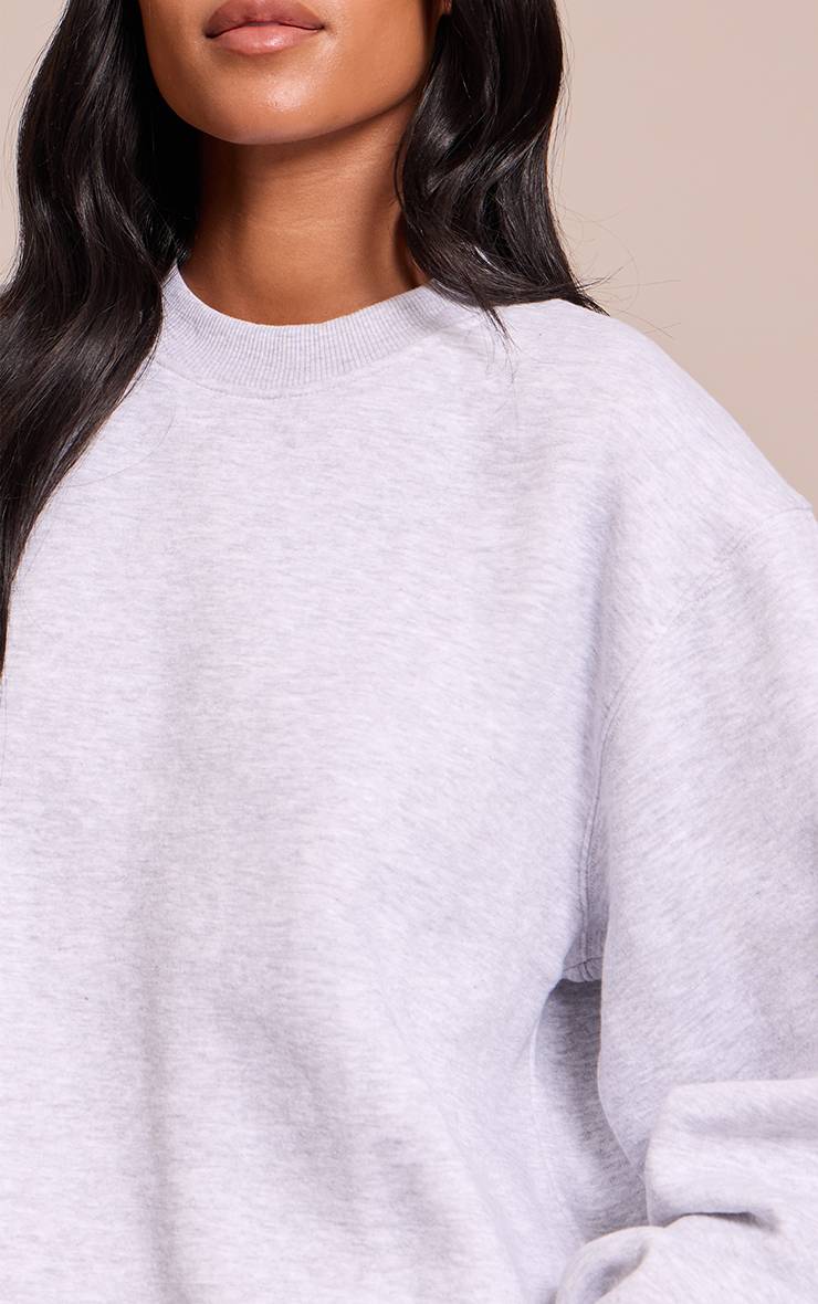 Gris Cendré Sweat-shirt Col Rond Oversize Tall
