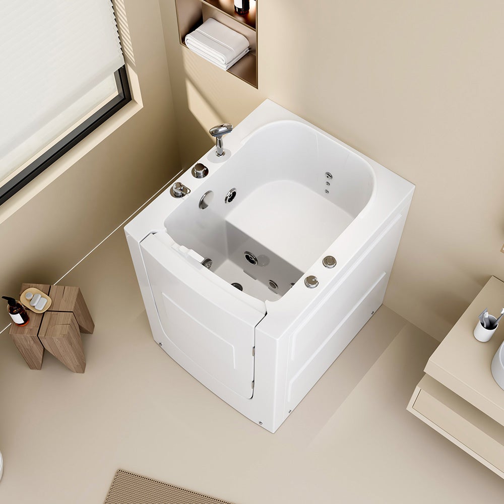 Home Deluxe - Seniorenbad incl. Whirlpool - VITAL L - Afmetingen: 153 x 76 x 64 cm - Zitbad incl. complete accessoires | Bad met deur, Whirlpool Baden met instap