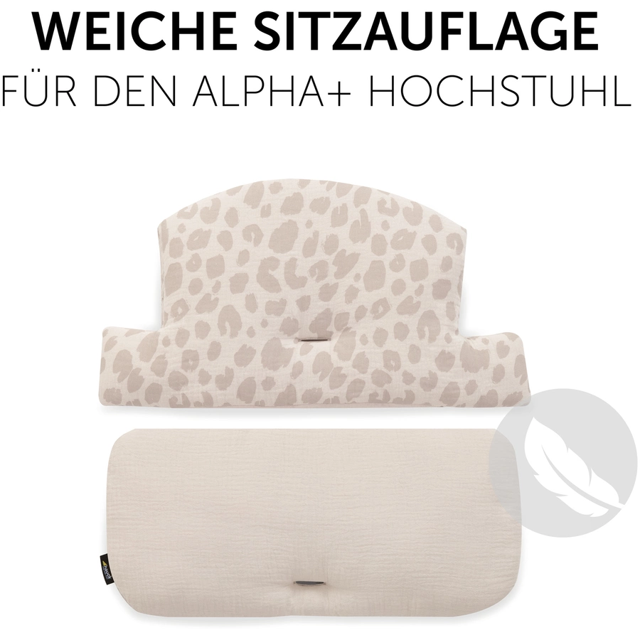 hauck Hochstuhlauflage Select Muslin Leo Natural