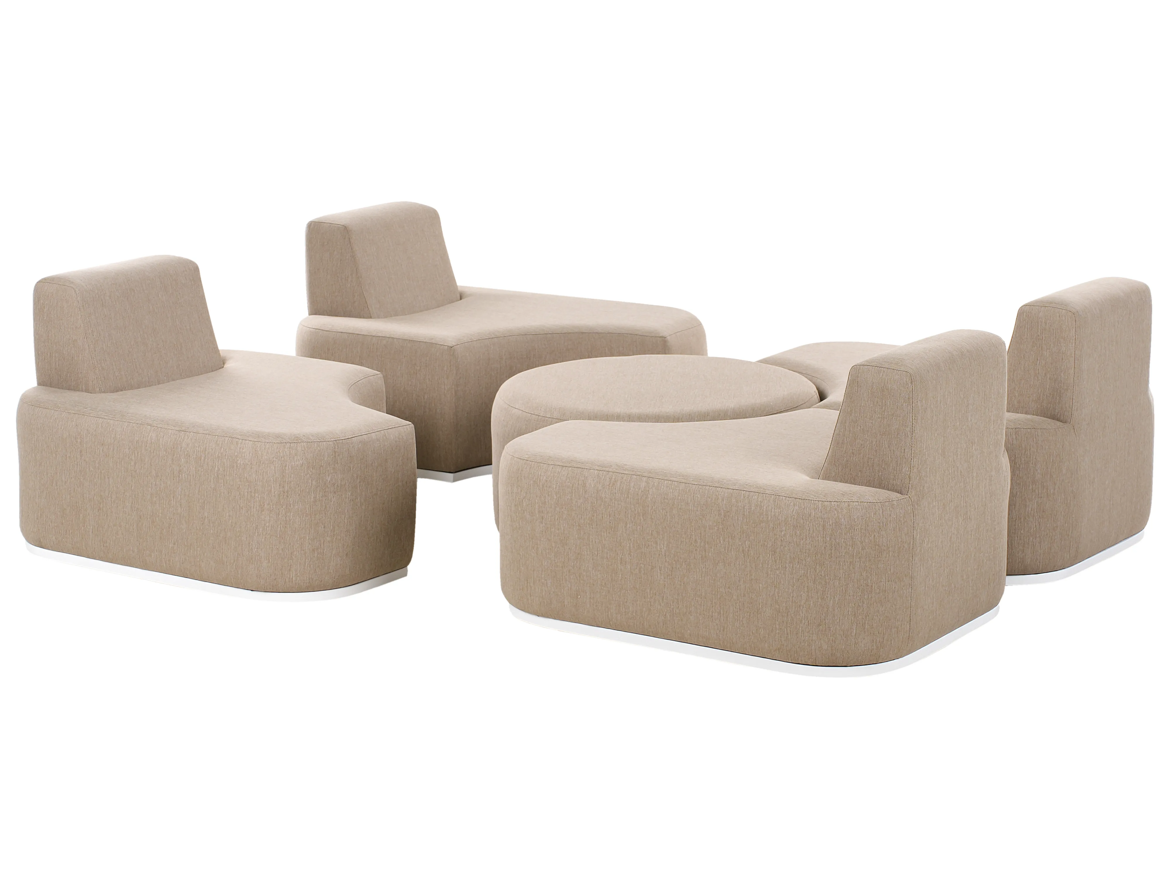 Loungeset met tafel 4-zits FABRO Stof Beige