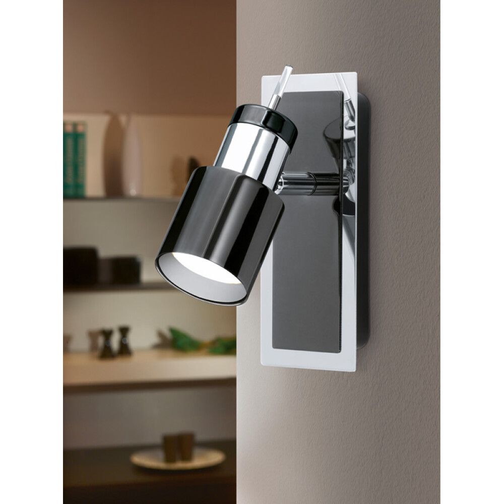 VEGGLAMPE DAVIDA 1 LED SPOT KROM/SVART