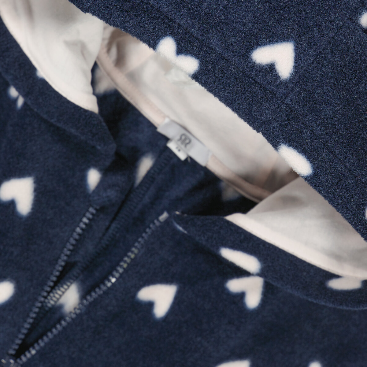 COLEÇÕES LA REDOUTE<br>Macacão com capuz em fleece, estampa de coração