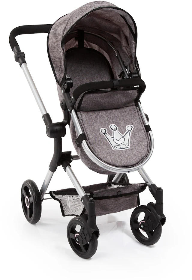 Bayer Kombi-Puppenwagen »Vario, Grau« inkl. Wickeltasche