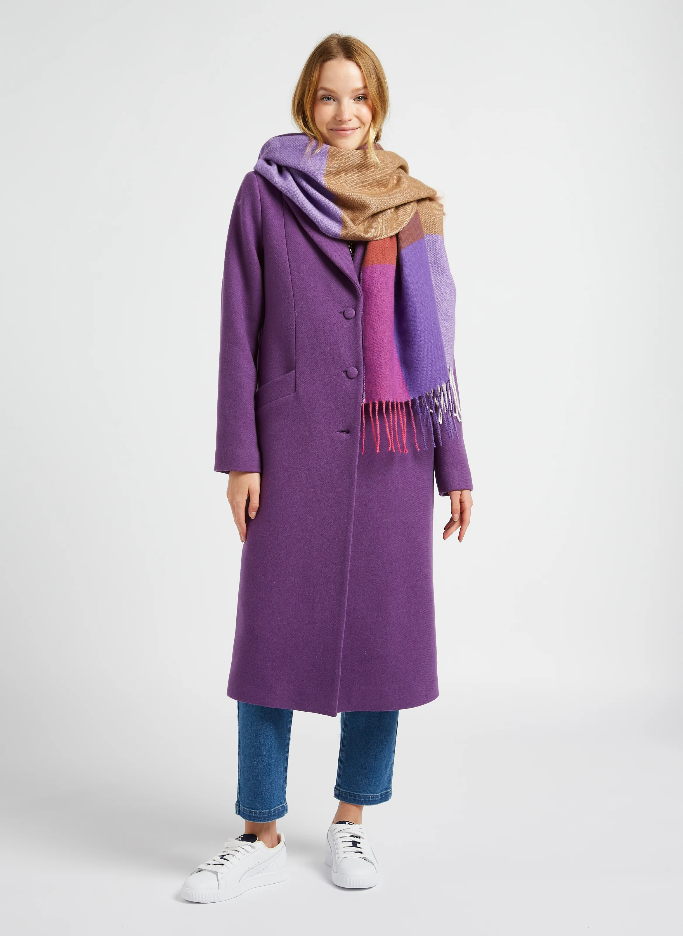 Echarpe à carreux | Violet