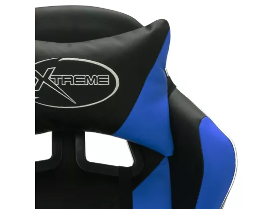 Fauteuil de jeux vidéo avec LED RVB Bleu et noir Similicuir