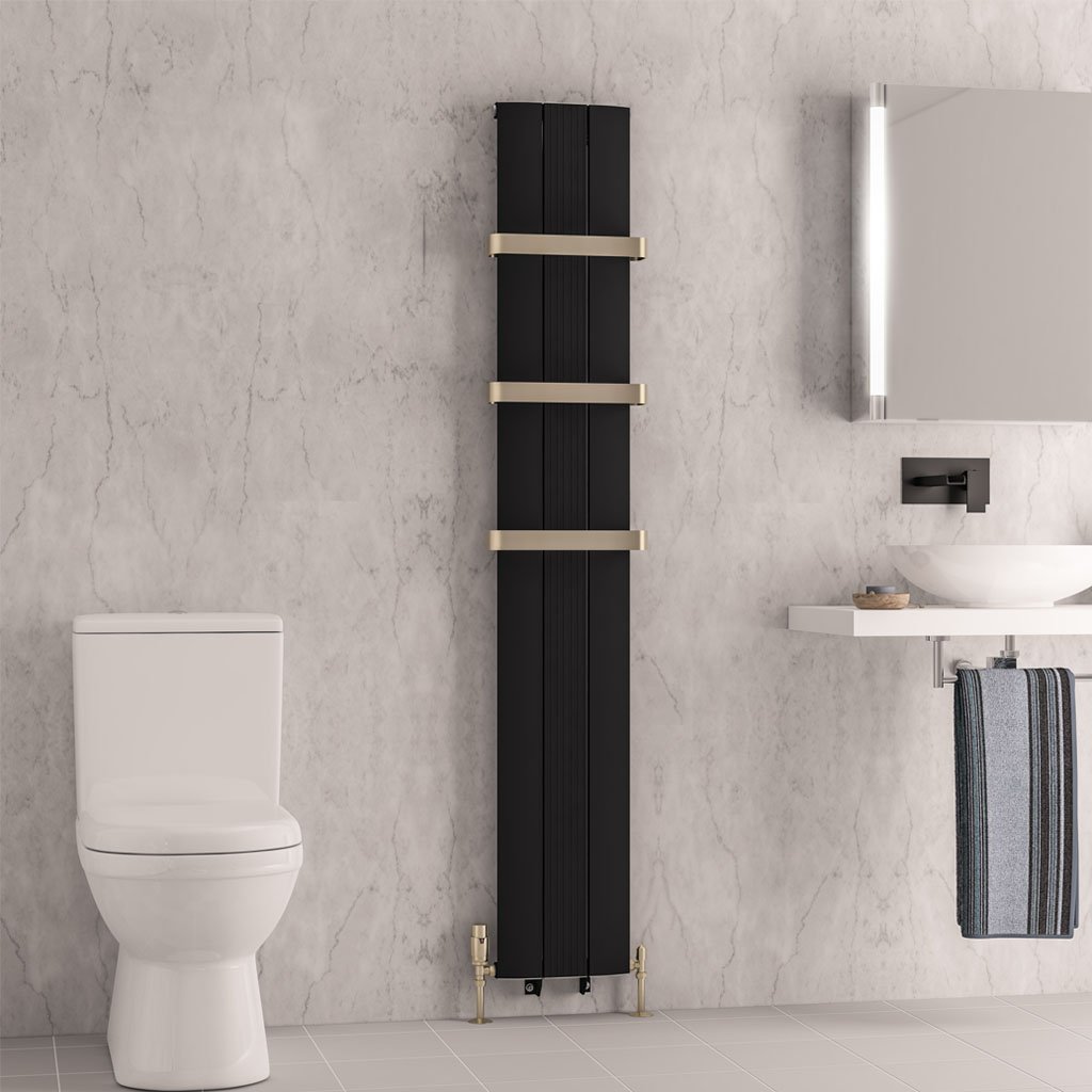 Eastbrook Trent paneelradiator 28x180cm 762W zwart mat