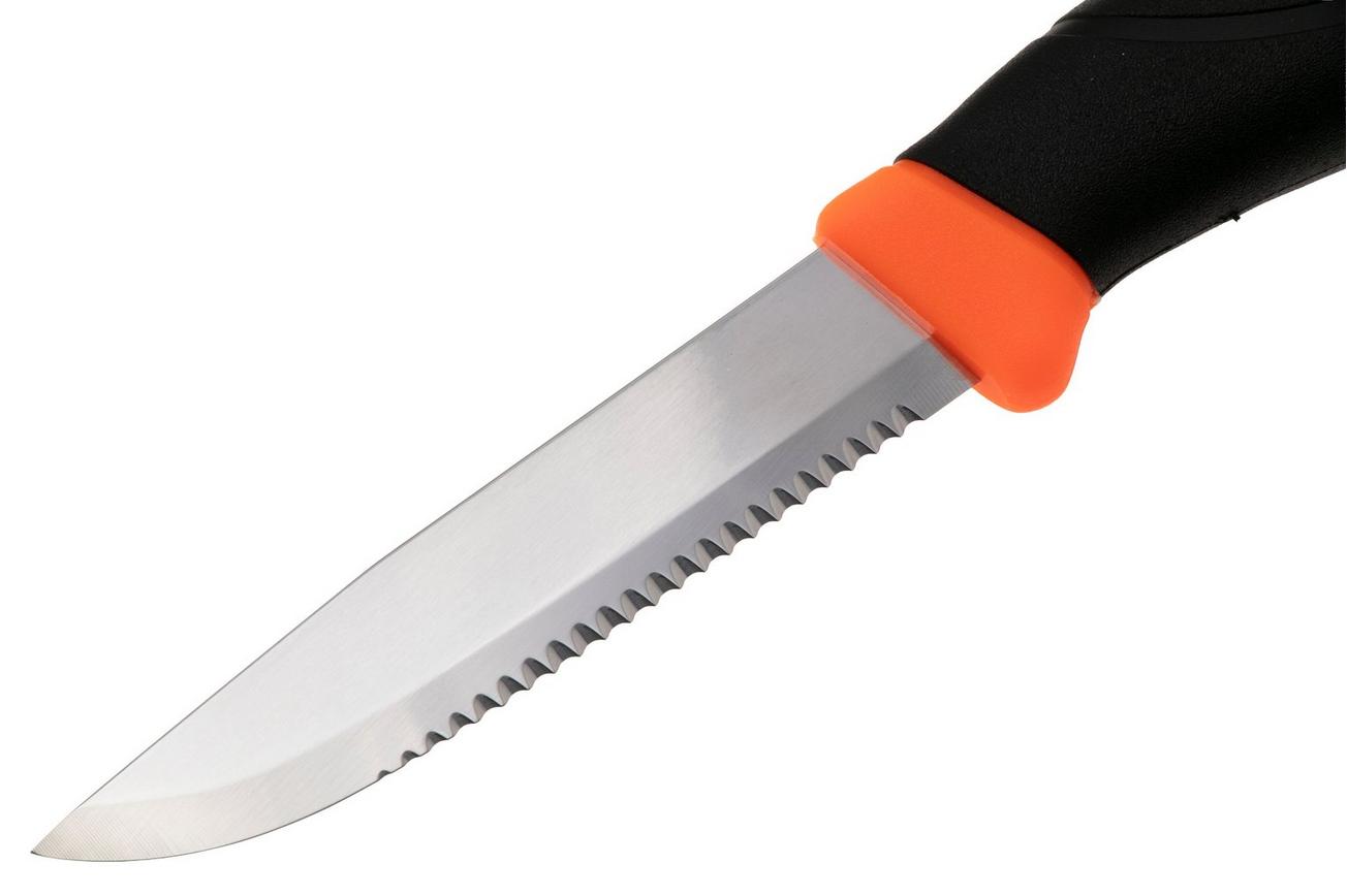 Morakniv Companion SRT (S) 11829 Hi-Vis Orange, bushcraftmes, partially serrated