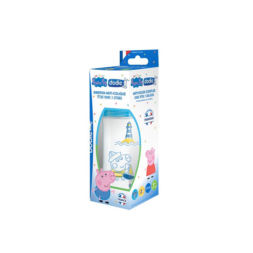 Biberon Initiation+ 270ml 0-6mois anti-coliques George - Ecru