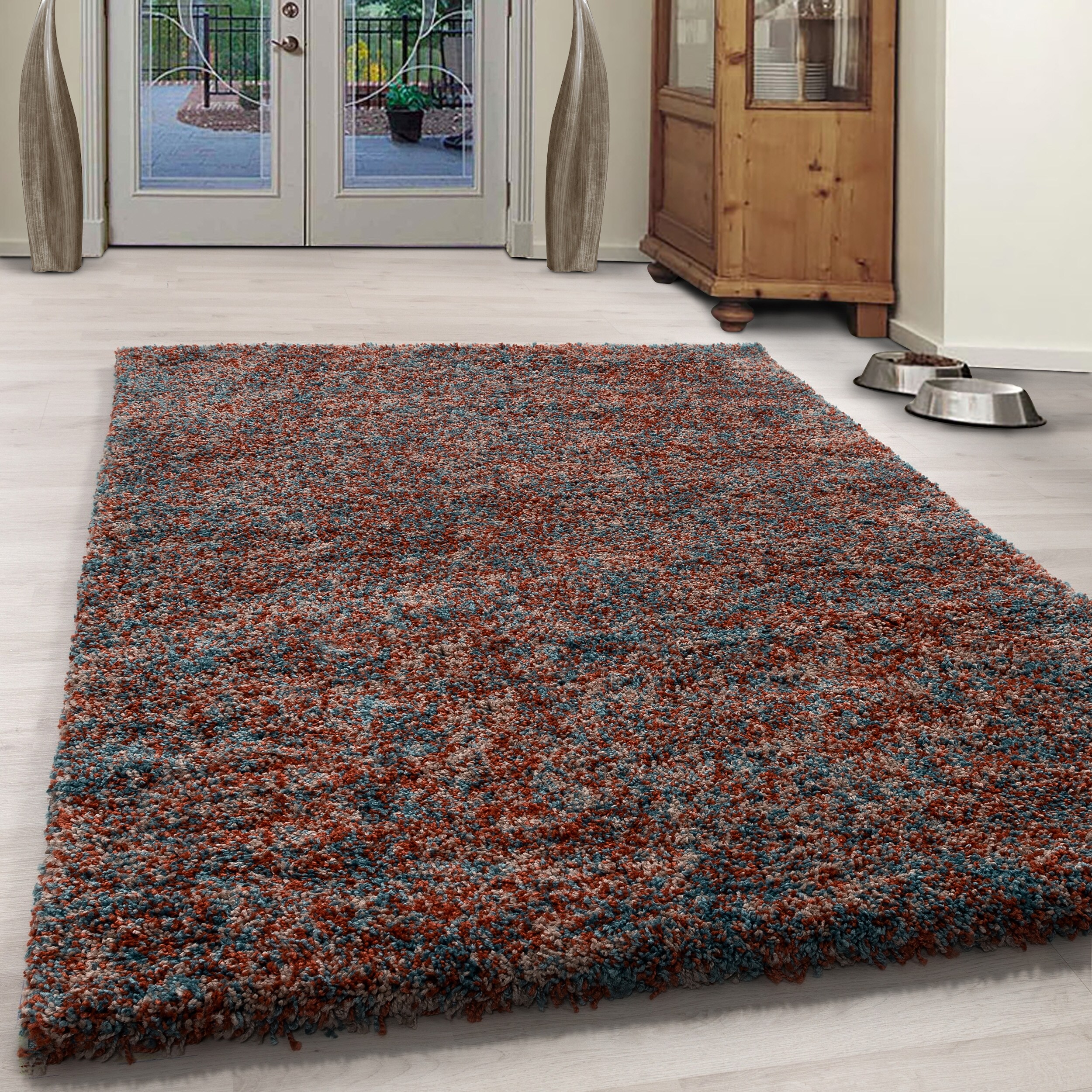 Modern Hochflor Teppich Flauschiger Langflor Teppich, Shaggy Flokati, Rechteckig