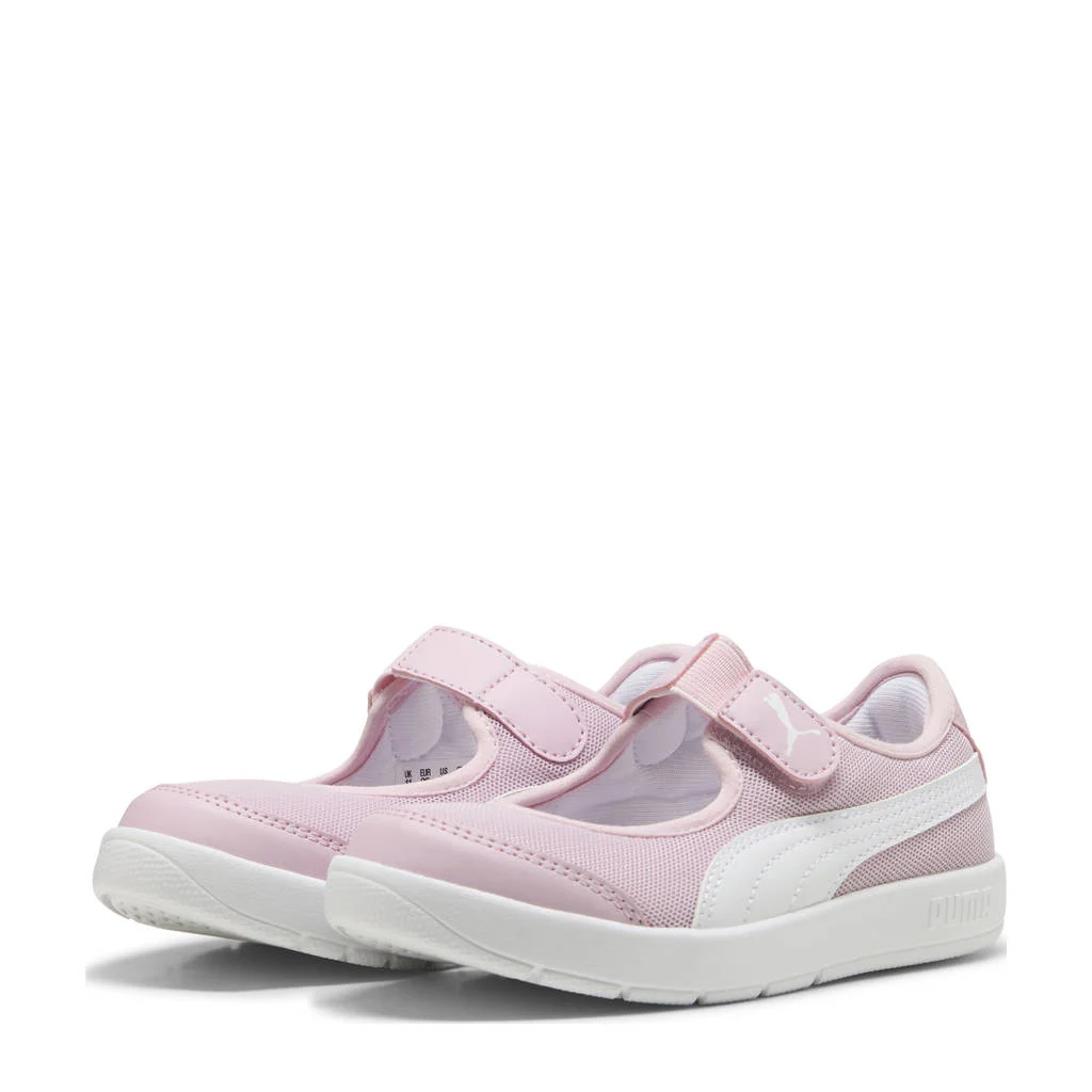 Puma Courtflex v3 Lina V PSsneakers met opening en klittenband roze/wit