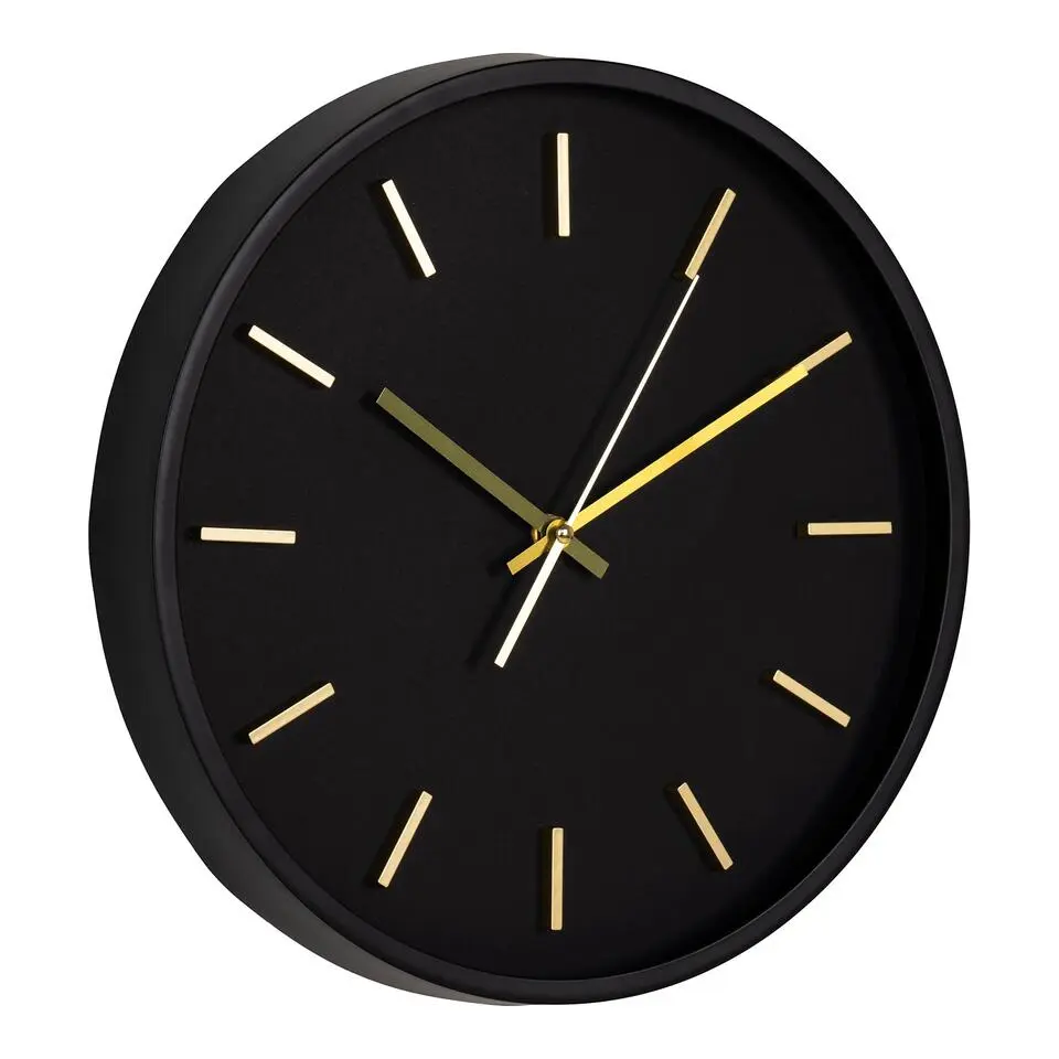 QUVIO Wandklok zwart Kensington - ø35 cm - Zwart