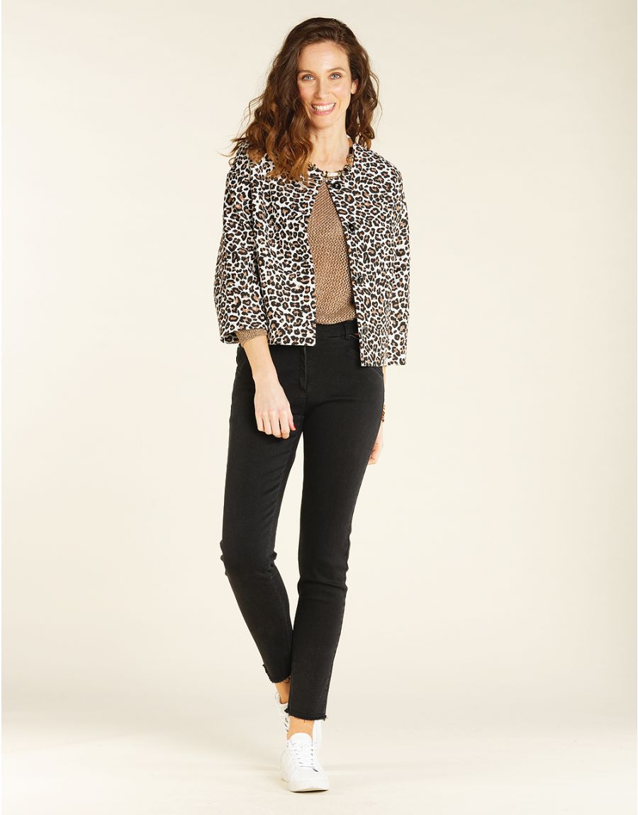 Veste beige imprimée