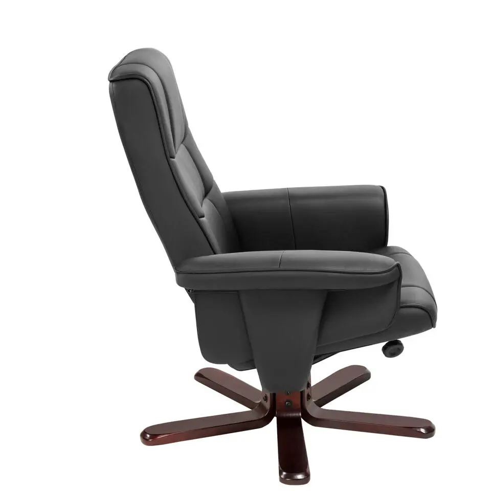 tectake TV-fauteuil met krukje model I, Zwart/bruin