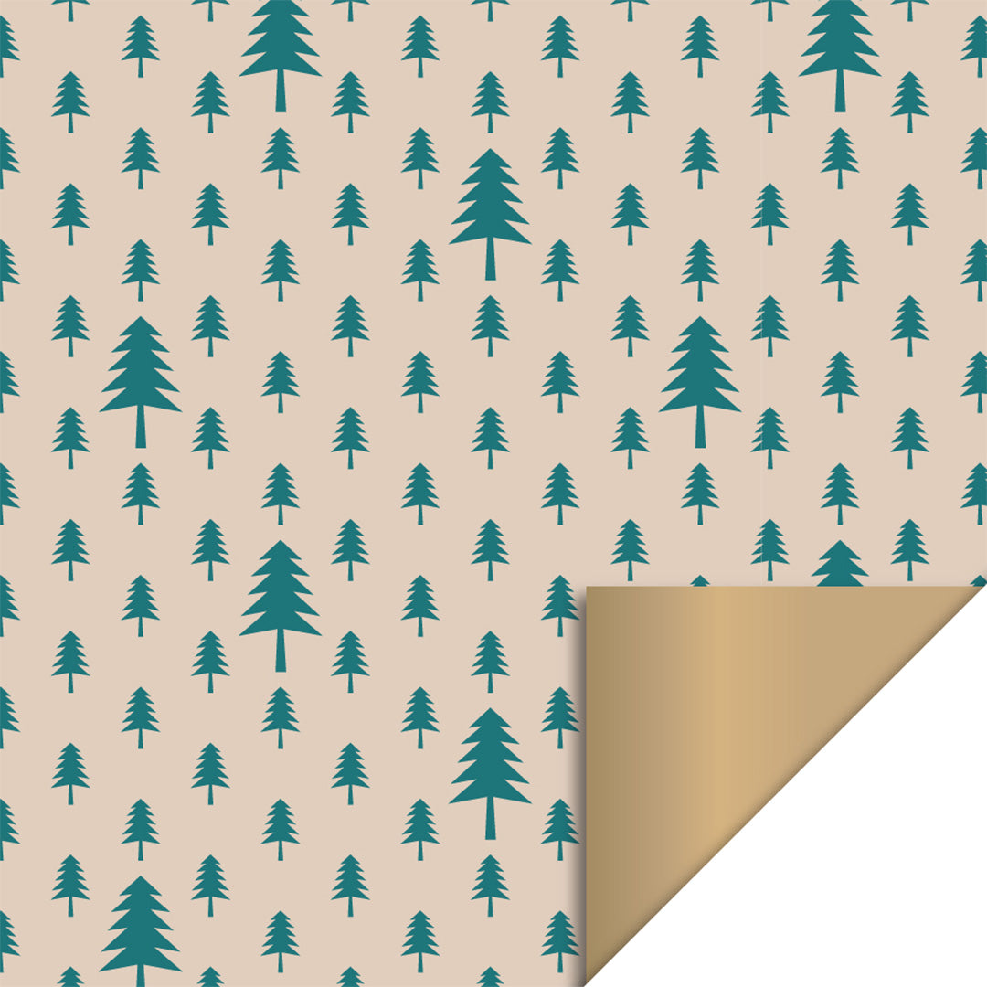 house of products inpakpapier tree beige jade green - gold - 3 m