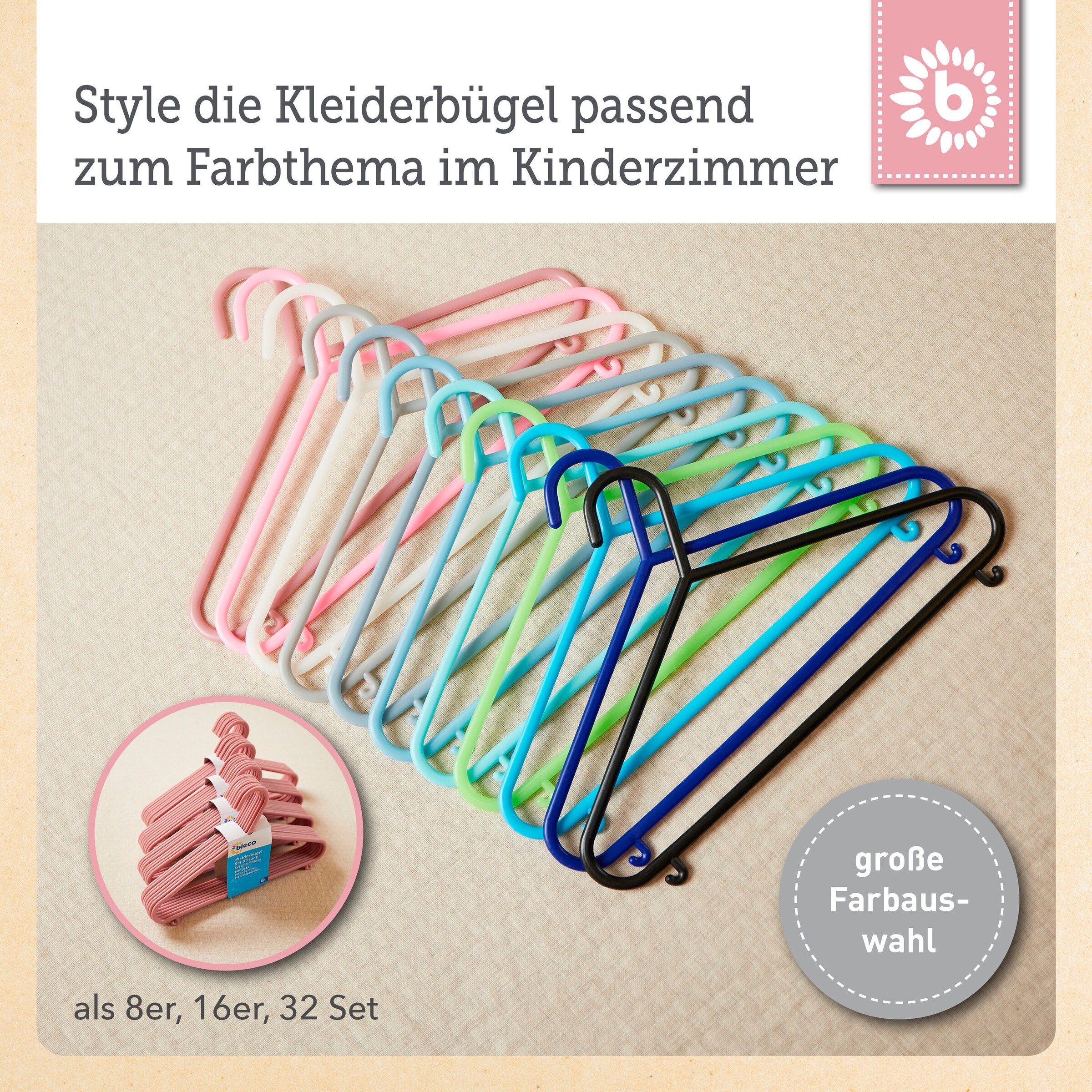 Bieco Kinderkleiderbügel 8 St. Rosa