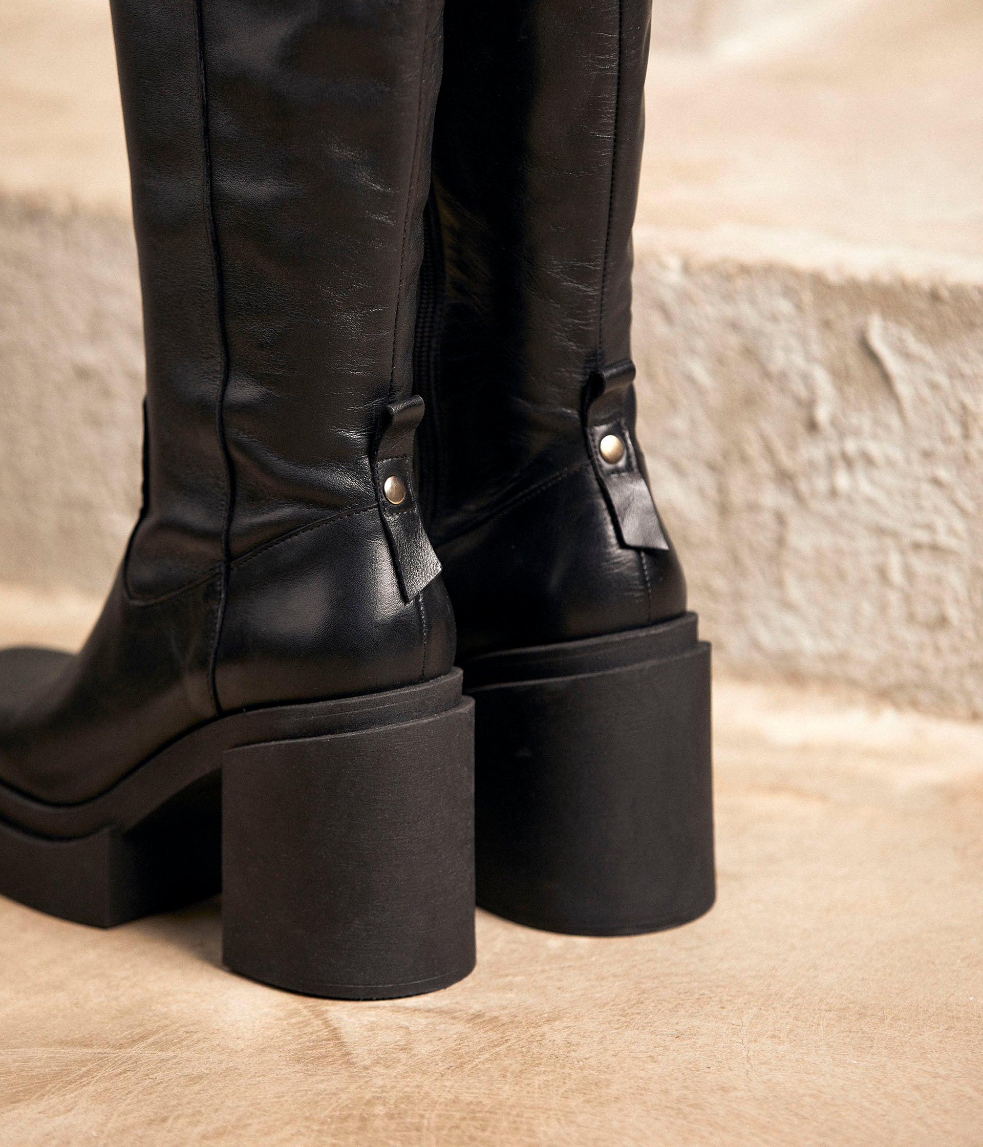 Bottes cuir noir Aelys