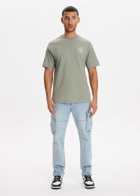 T-shirt met print roos groen (GRN.O.L)