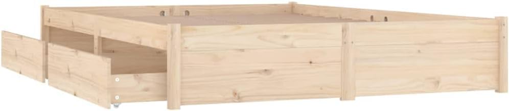 Owox Massivholz Bett 180x200 Kiefer Natur 4 Schubladen Stauraumbett ohne Matratze