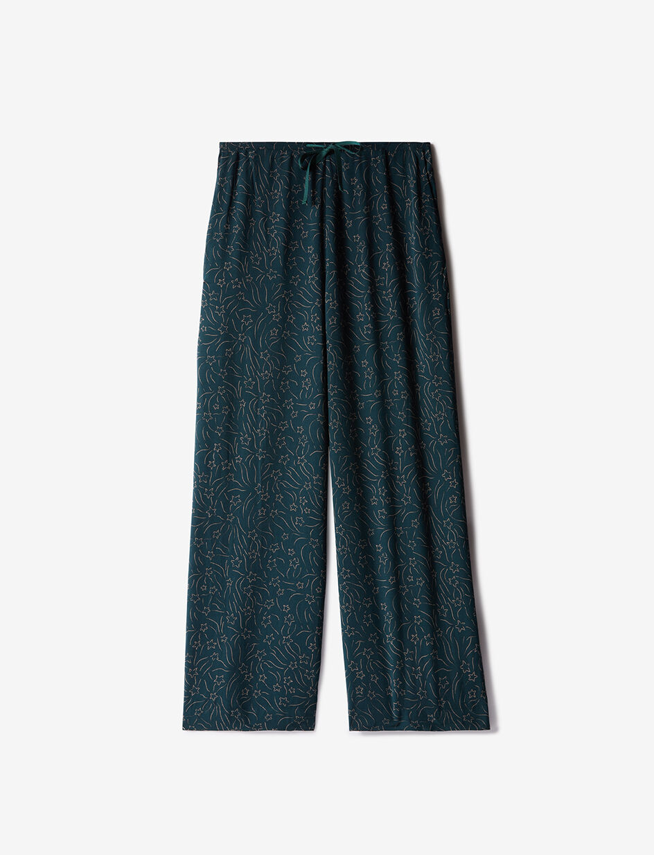 Pantalon large - filante vert nuit