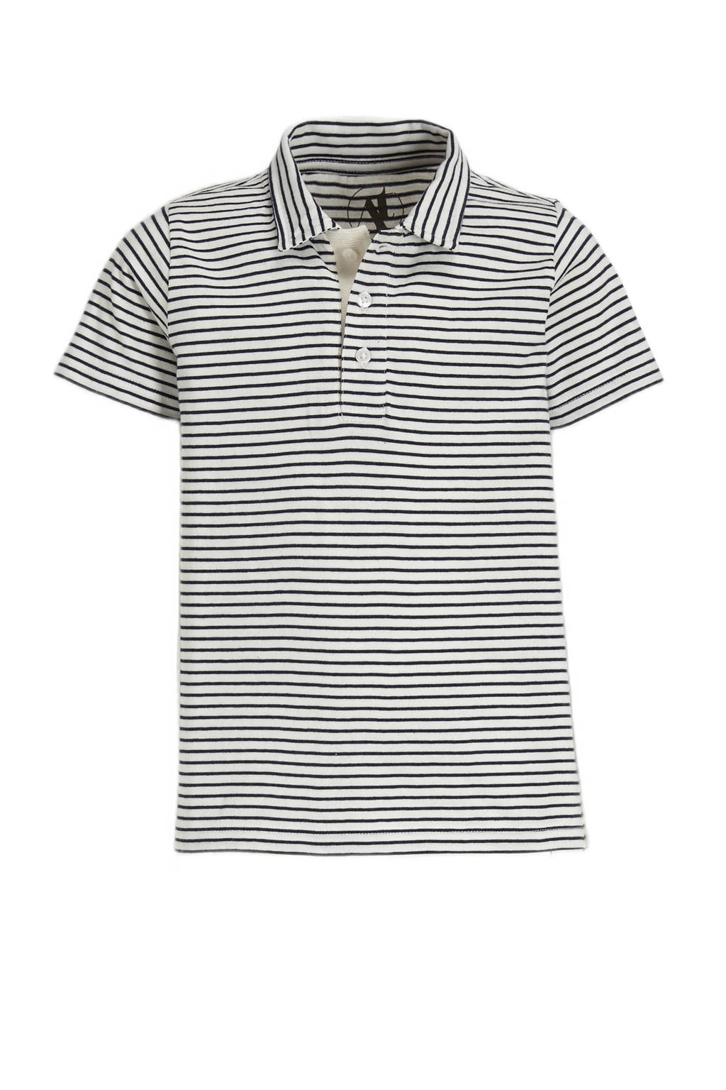 anytime gestreepte polo wit/blauw