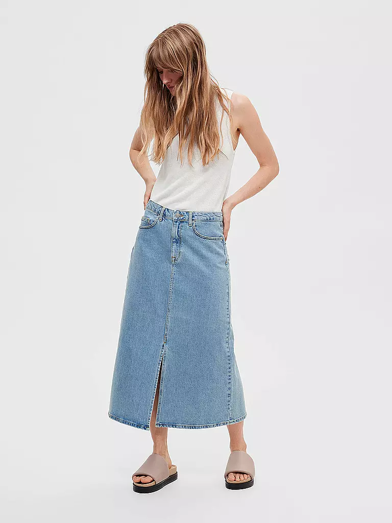 SELECTED FEMME Jeansrock SLFKRISTA-GERDA hellblau