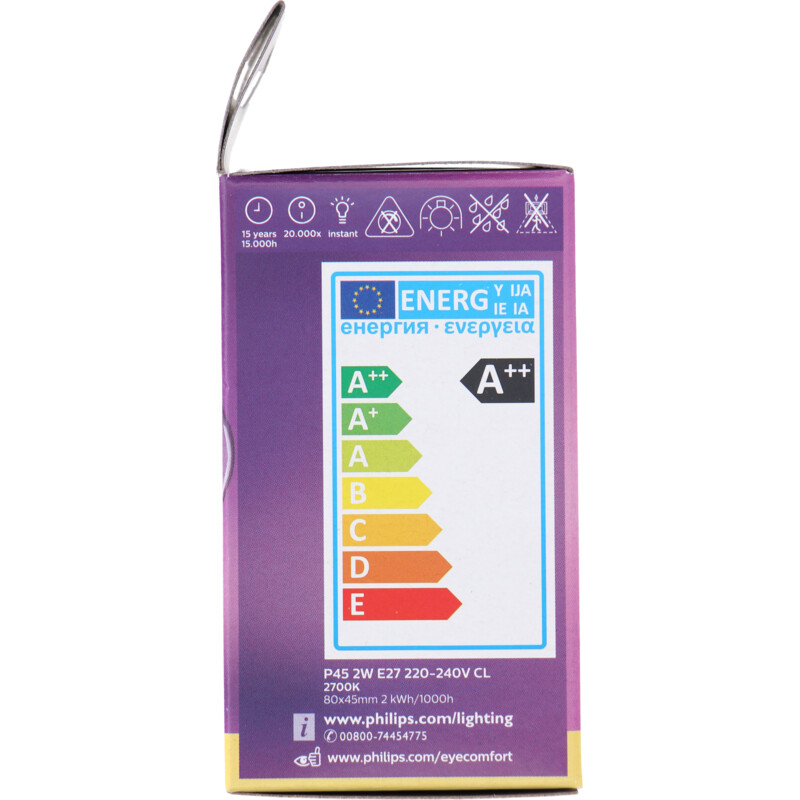 Philips Led fil kogel helder E27 25W