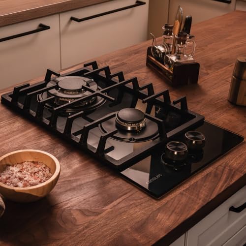 Cecotec Plaque à gaz Bolero Squad G 4200S Glass Black. Plaque à gaz avec 4 feux, finition verre noir, puissance 8000W, grilles individuelles et allumage électrique avec sécurité des vannes. : Cuisine et Maison