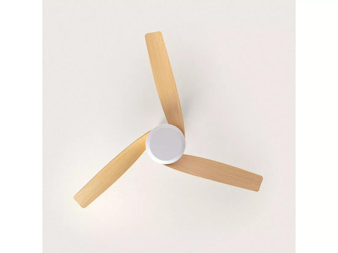 Ventilateur de Plafond Silencieux Eubea 132cm Motor DC Bois Télécommande Sans lumière Non Blanc