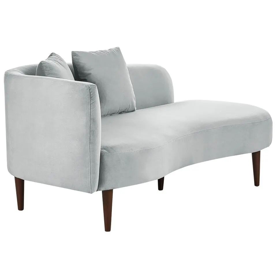 CHAUMONT - Chaise longue - Lichtgrijs - Linkerzijde - Fluweel