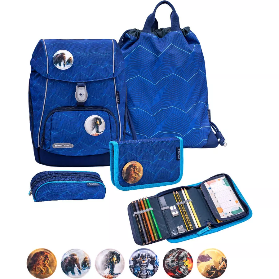 Belmil Schulranzen Premium Comfy Plus Set 5-teilig Estate Blue