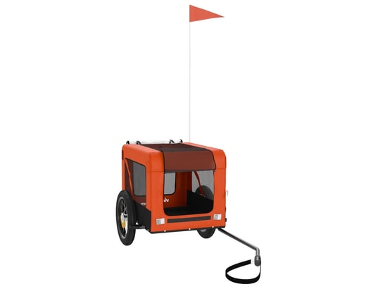 VIDAXL - Remorque de vélo pour chien orange et noir tissu oxford et f...