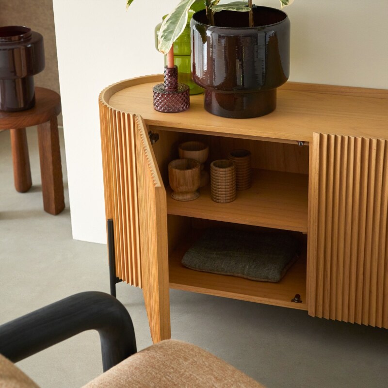 Buffet en bois de mindi Lou H 71 x L 150 x P 45 cm