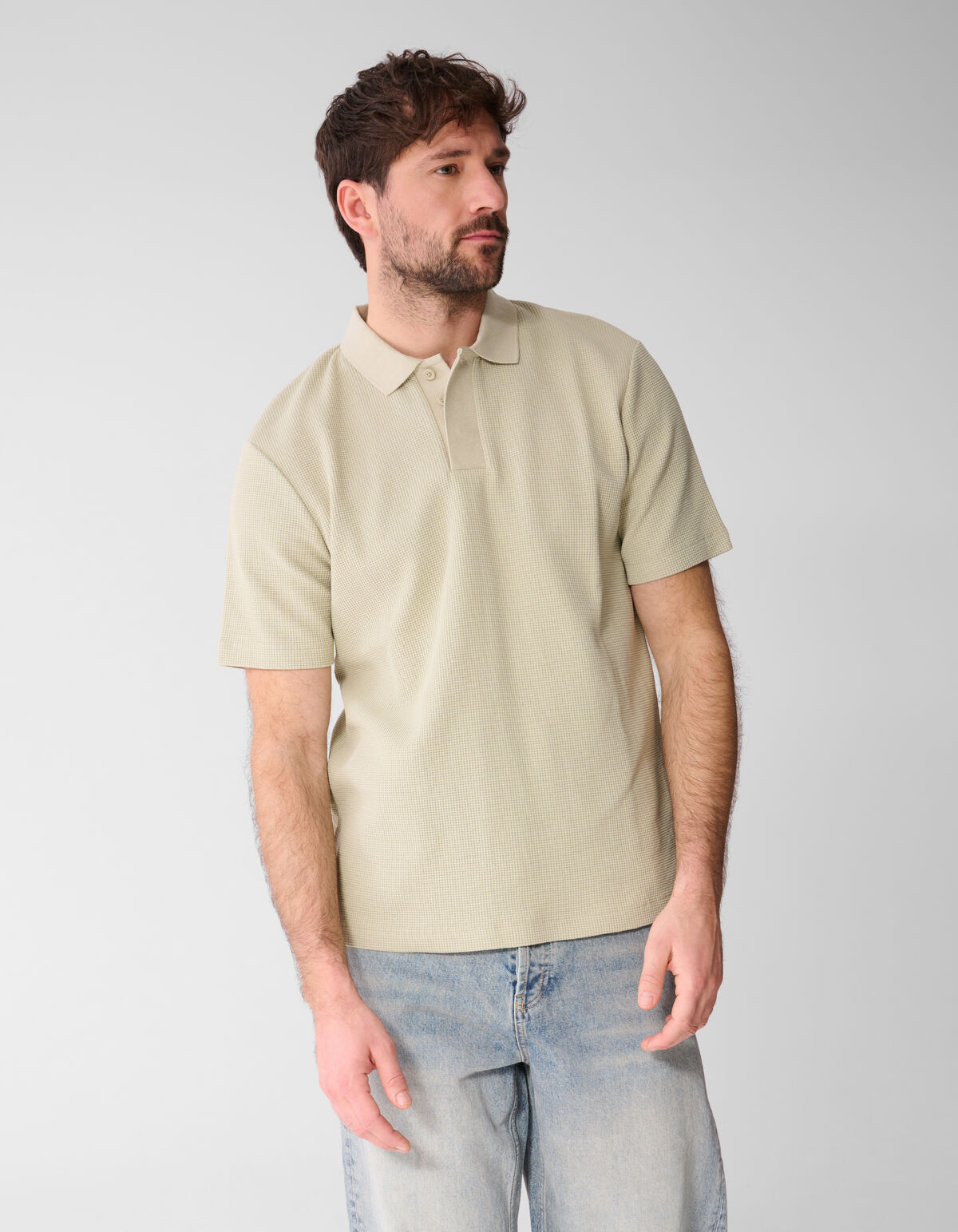 Waffle Polo Lichtgroen