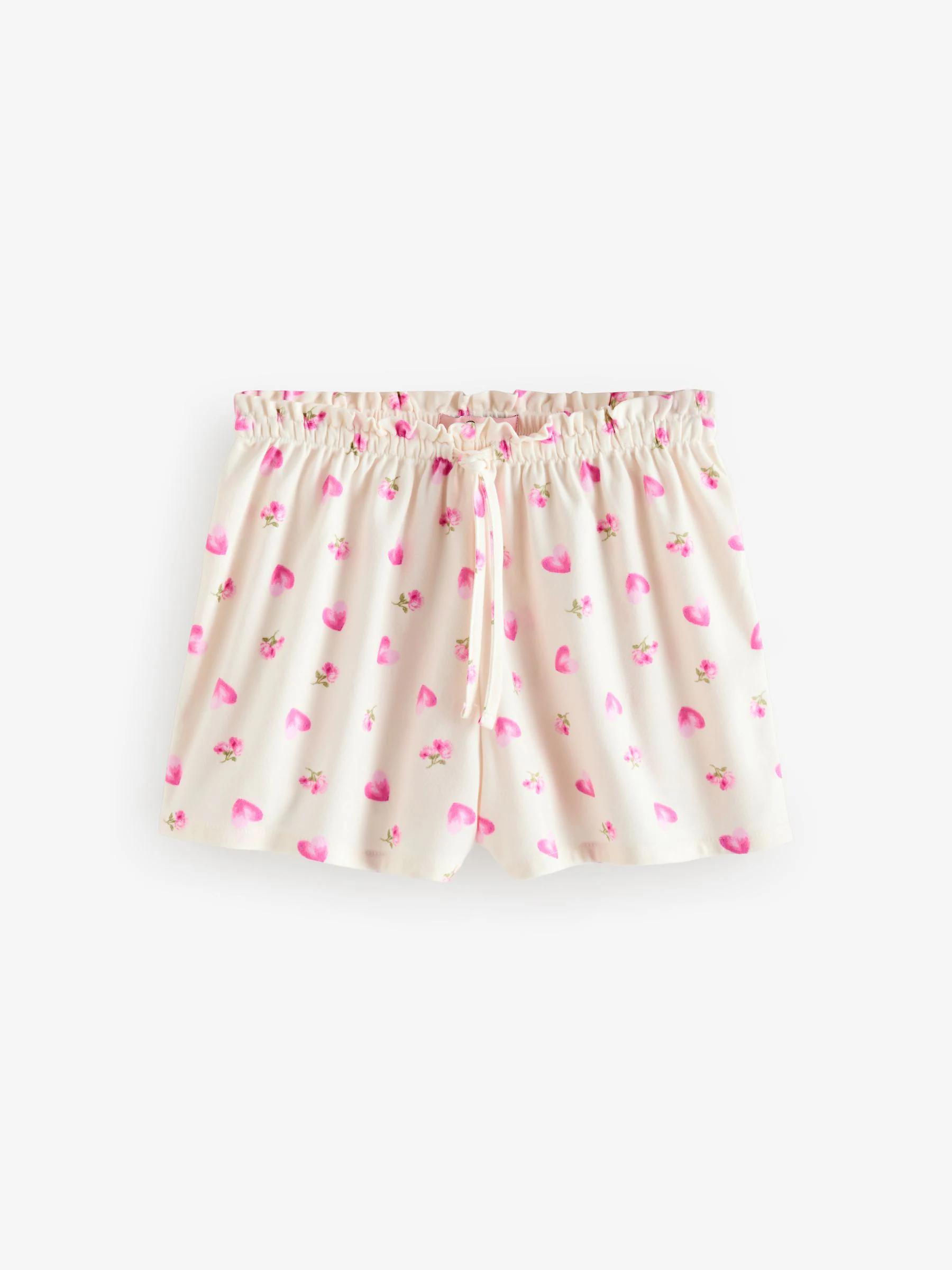 Cream Heart & Roses Print - Boux Avenue korte pyjama in een tas
