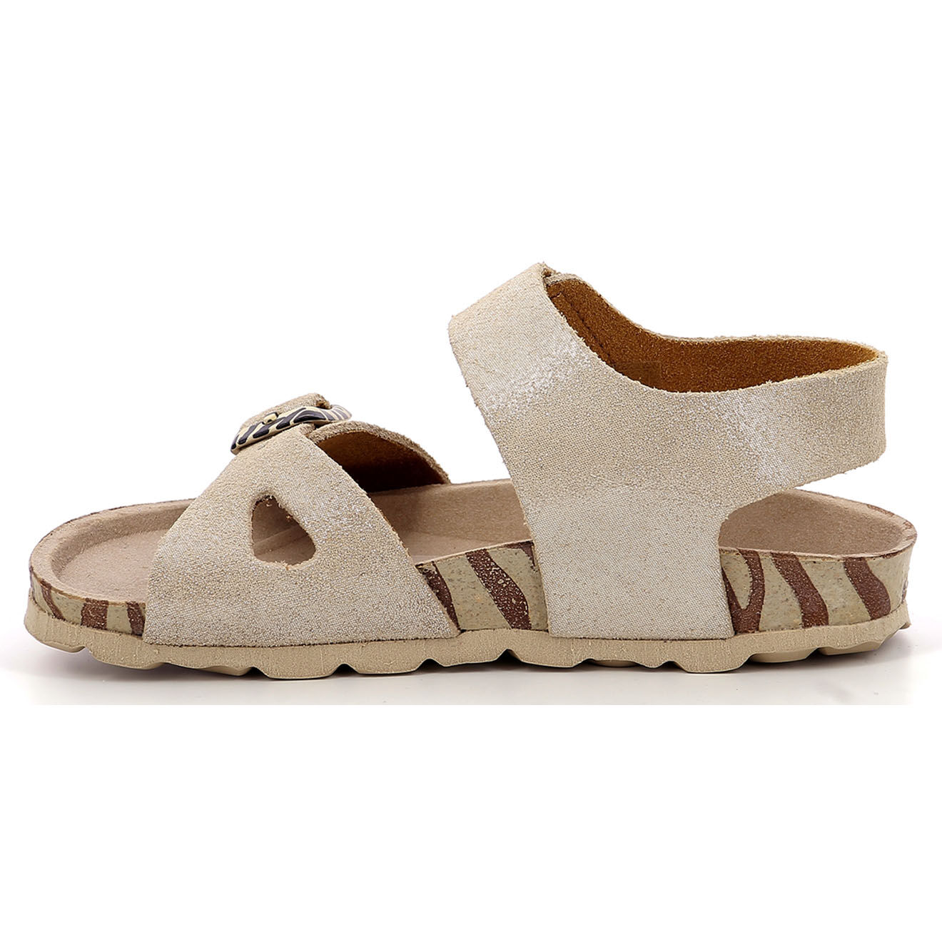 Kickers Sandales en Cuir Sunkro argenté/zèbre