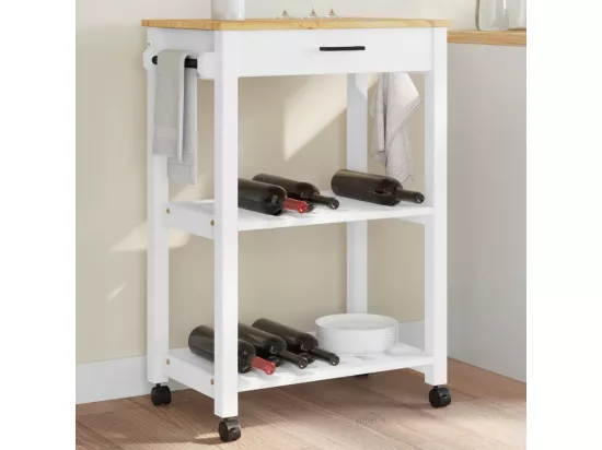 Chariot de cuisine MONZA 60x40x90 cm bois massif de pin