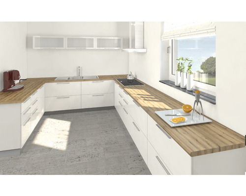PICCANTE keukenwerkblad K365 Coast Evoke Oak, 3-zijdige randafwerking, incl. 2 extra decoratieve randen, doos 2460x635x40 mm