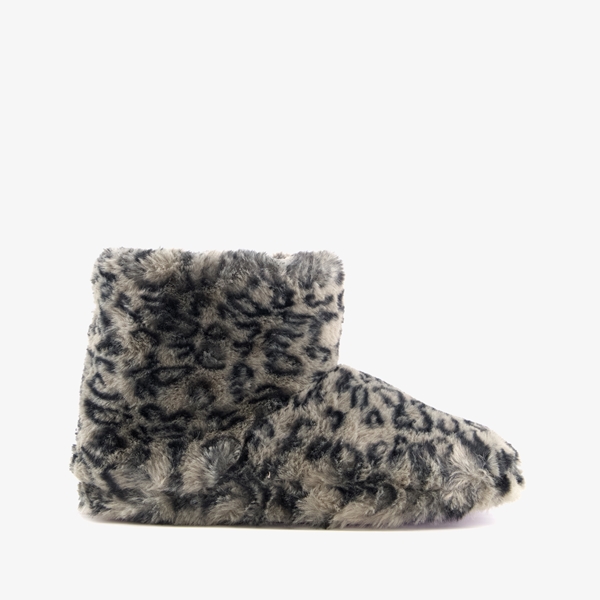 Thu!s dames sloffen met luipaardprint grijs