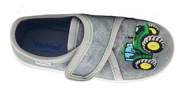 Richter Hausschuh »Mailo«  Klettschuh, Kindergarten Schuh mit Traktor-Motiv