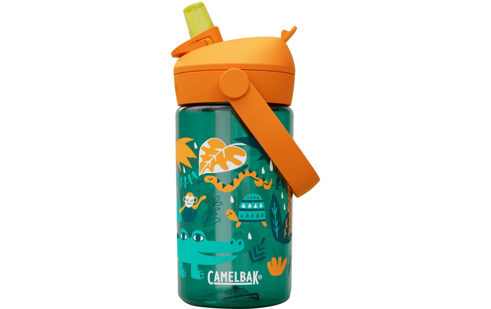 Trinkflasche Thrive Flip Straw Kids jungle animals 400 mlFlasche aus Tritan für Kinder