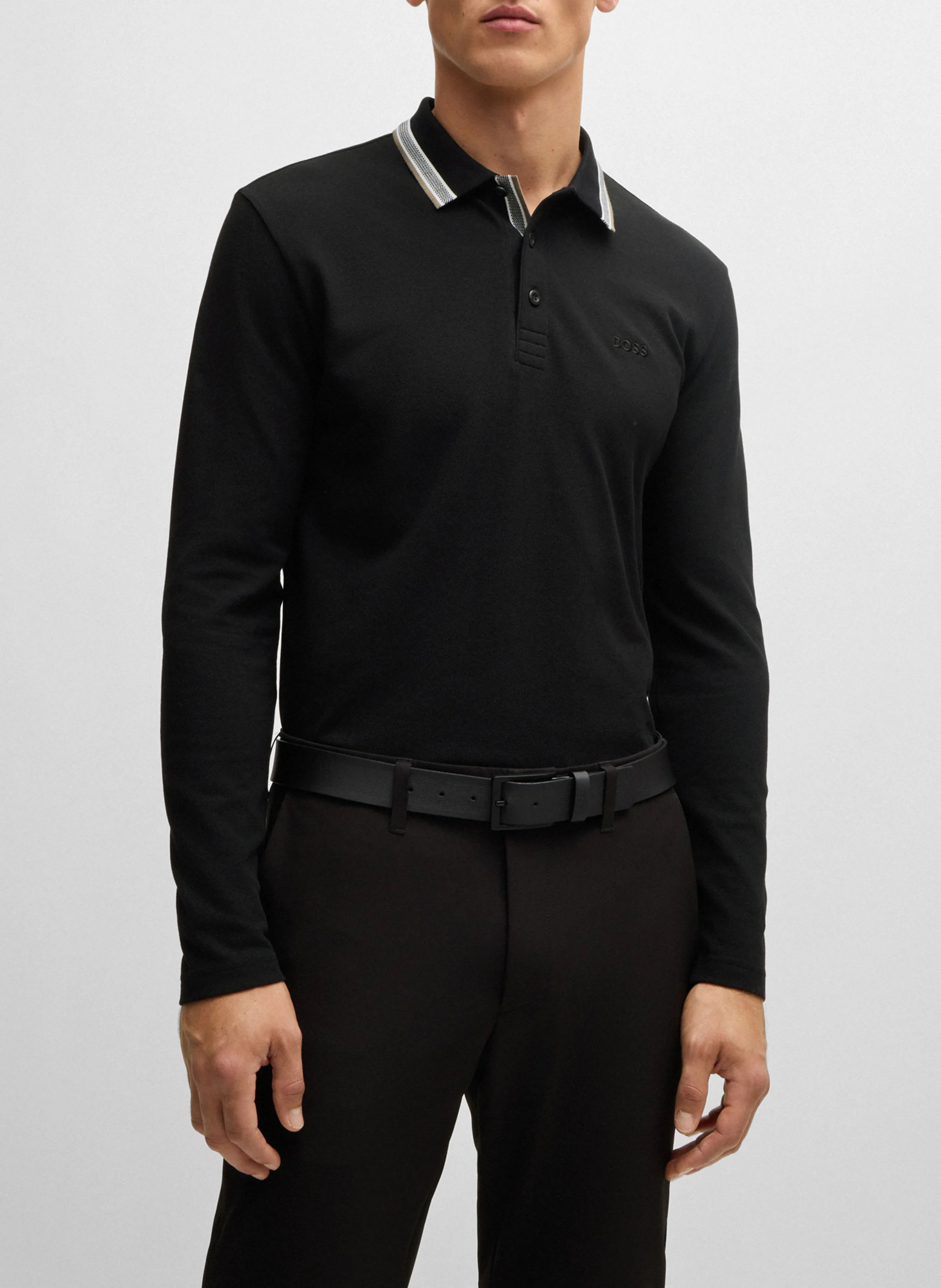 Polo regular-fit en coton | Noir