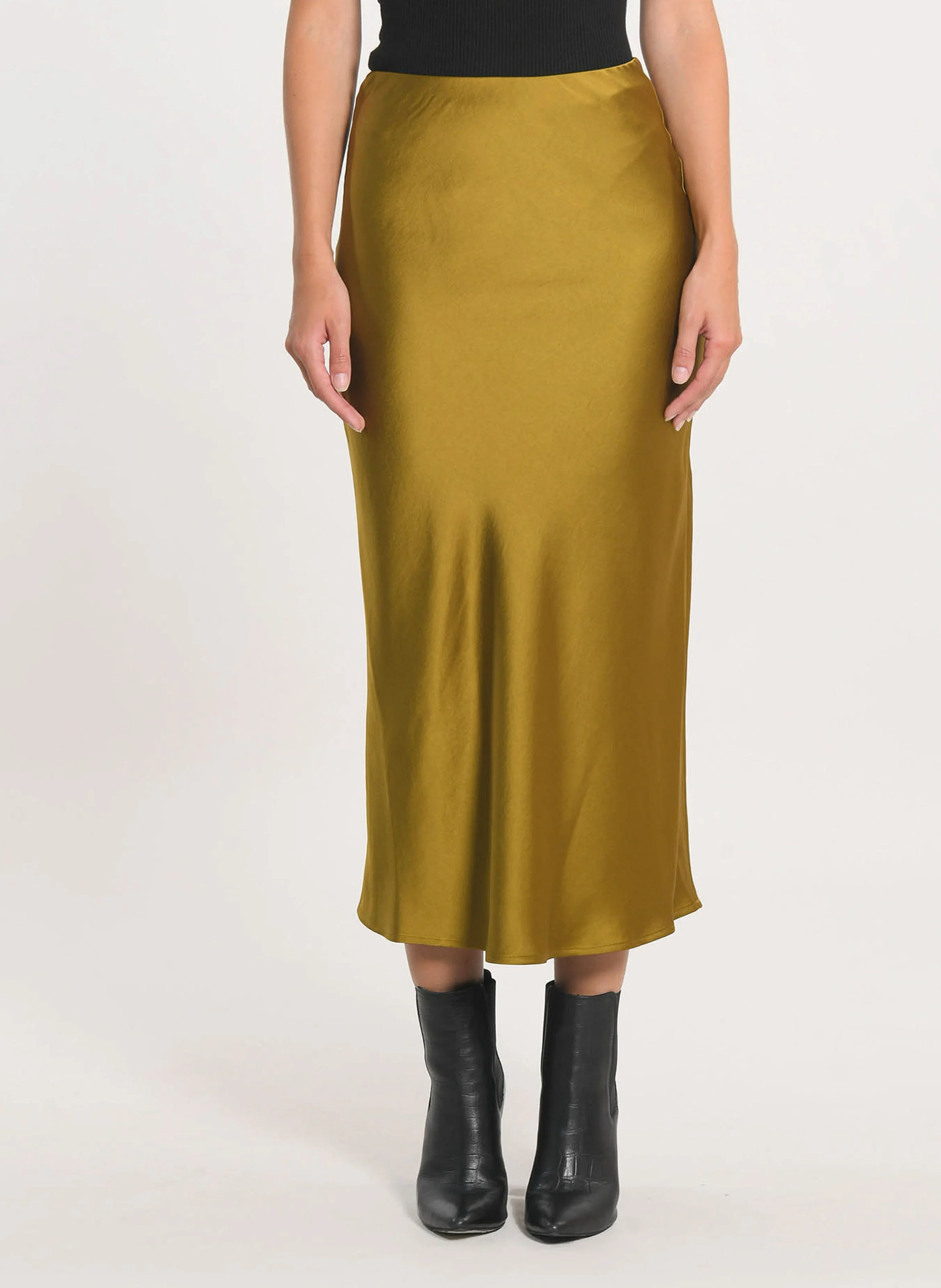 PATTY - Jupe en satin | Kaki