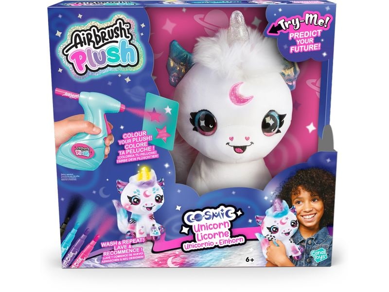 Canal Toys Plüsch Cosmic Unicorn Plüschtier mit elektrischer Airbrush-Spritzpistole